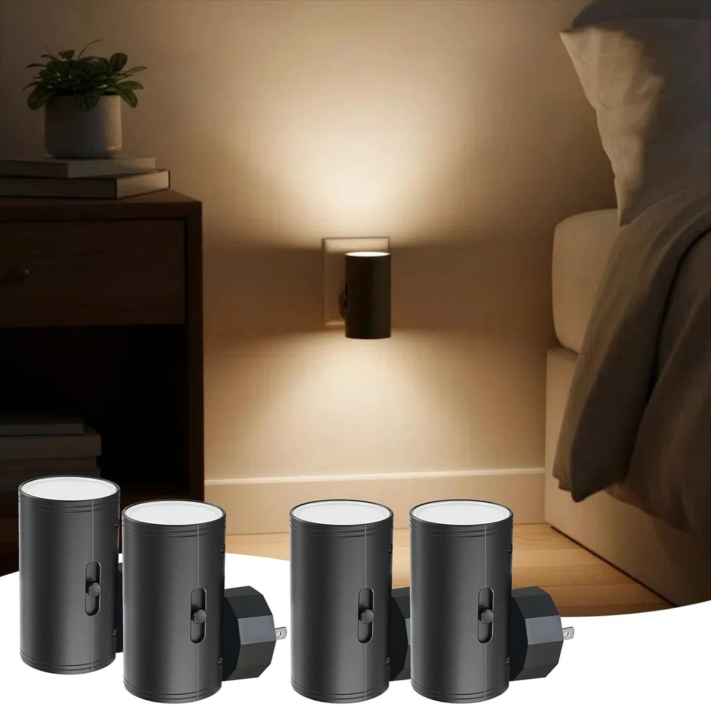 TSEXES 4 Pack LED Night Light Plug in, Dusk to Dawn Sensor,5-300LM Adjustable Brightness, Soft White 3000K, Dimmable Night Lights for…