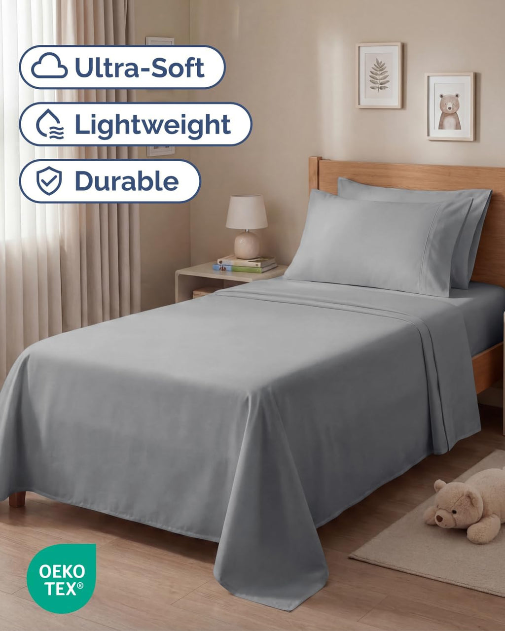 Twin 4 Piece Sheet Set - Comfy, Breathable & Cooling - Hotel Luxury Bedding for Women, Men, Kids, Teens & Children - 1 Flat & 1 Fitted…