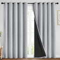 Yakamok 84 Inch Long 100% Blackout Curtains for Bedroom, 2 Thick Layers Thermal Insulated Grommet Total Blackout Drapes with Black Liner fo…