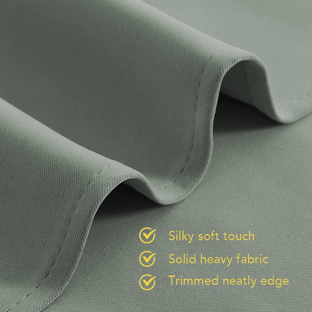 NICETOWN Bedroom Curtain Panels Blackout Draperies, Greyish Green, 1 Pair, 34 by 70-inch, Thermal Insulated Solid Grommet Blackout…