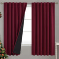 BGment Full Blackout Curtains with Heat Insulation Liner Curtains 63 Inches Long, Rod Pocket and Back Tab Double Layer Room Darkening…