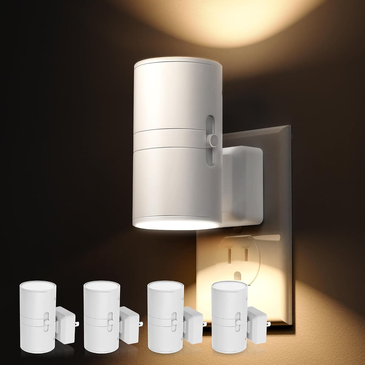 L LOHAS LED Night Light, Night Lights Plug into Wall, Dimmable Nightlight, 3000K Soft Light with Light Sensor, White Shade Nightlights…