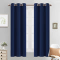 Yakamok 63 Inch Length Blackout Curtains for Bedroom, Room Darkening Thermal Insulated Blackout Drapes for Living Room, Navy Blue, 2…