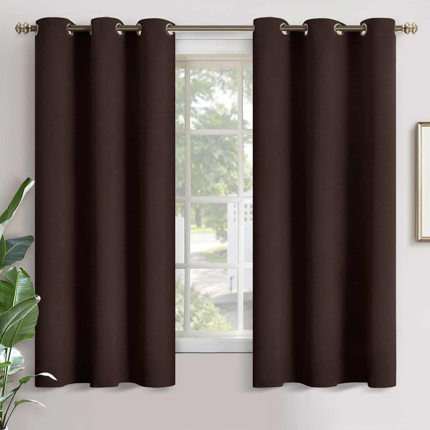 YoungsTex Brown Blackout Curtains 63 Inch Length for Bedroom, Thermal Insulated Window Drapes with Grommet Room Darkening Privacy for Livin…