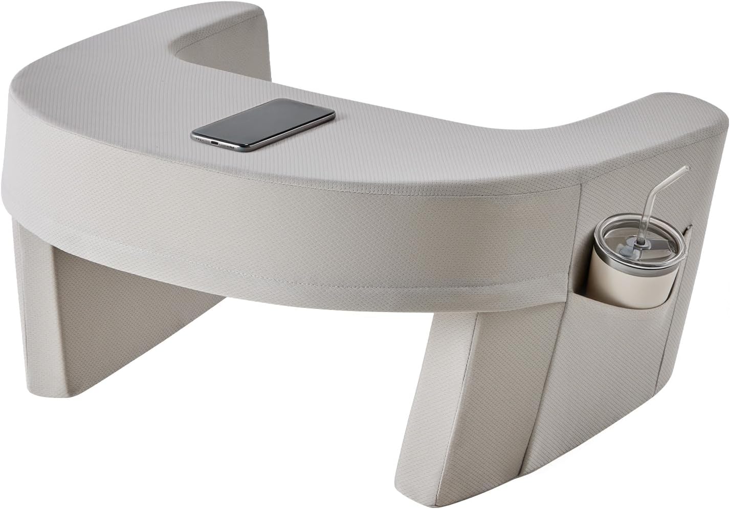 Sweetcrispy Ergonomic Reading Pillow Lap Desk with Storage Pockets & Supportive Arm Rests, Arc-Shaped Design for Gaming, Reading & Working…