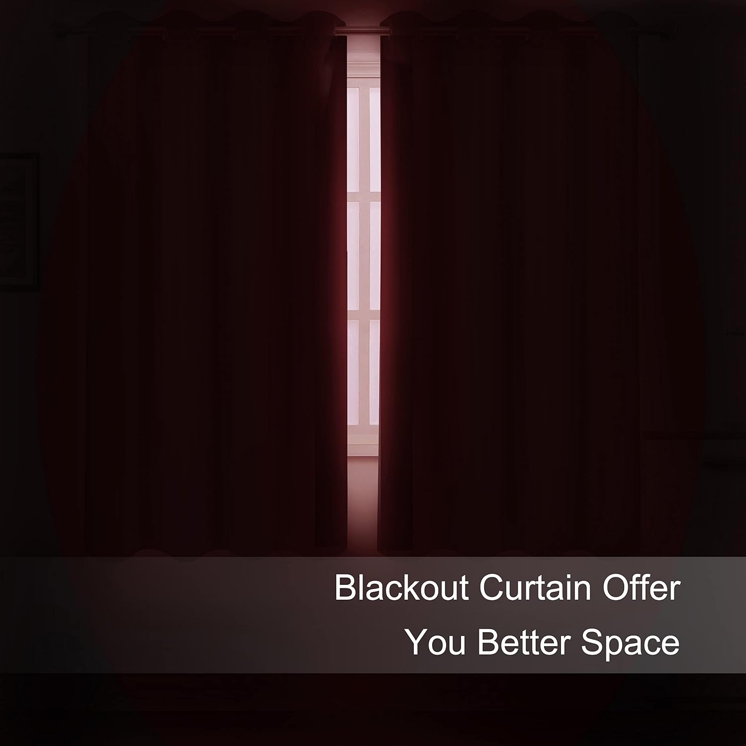Lemomo Bright Red Blackout Curtains 52 x 63 Inch Length/Set of 2 Curtain Panels/Thermal Insulated Room Darkening Blackout Curtains for Bedr…