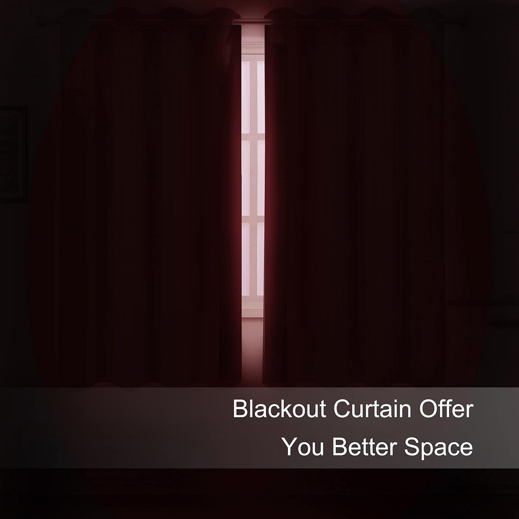 Lemomo Red Blackout Curtains/52 x 72 Inch/Set of 2 Panels Room Darkening Curtains for Bedroom 72 Inch Red