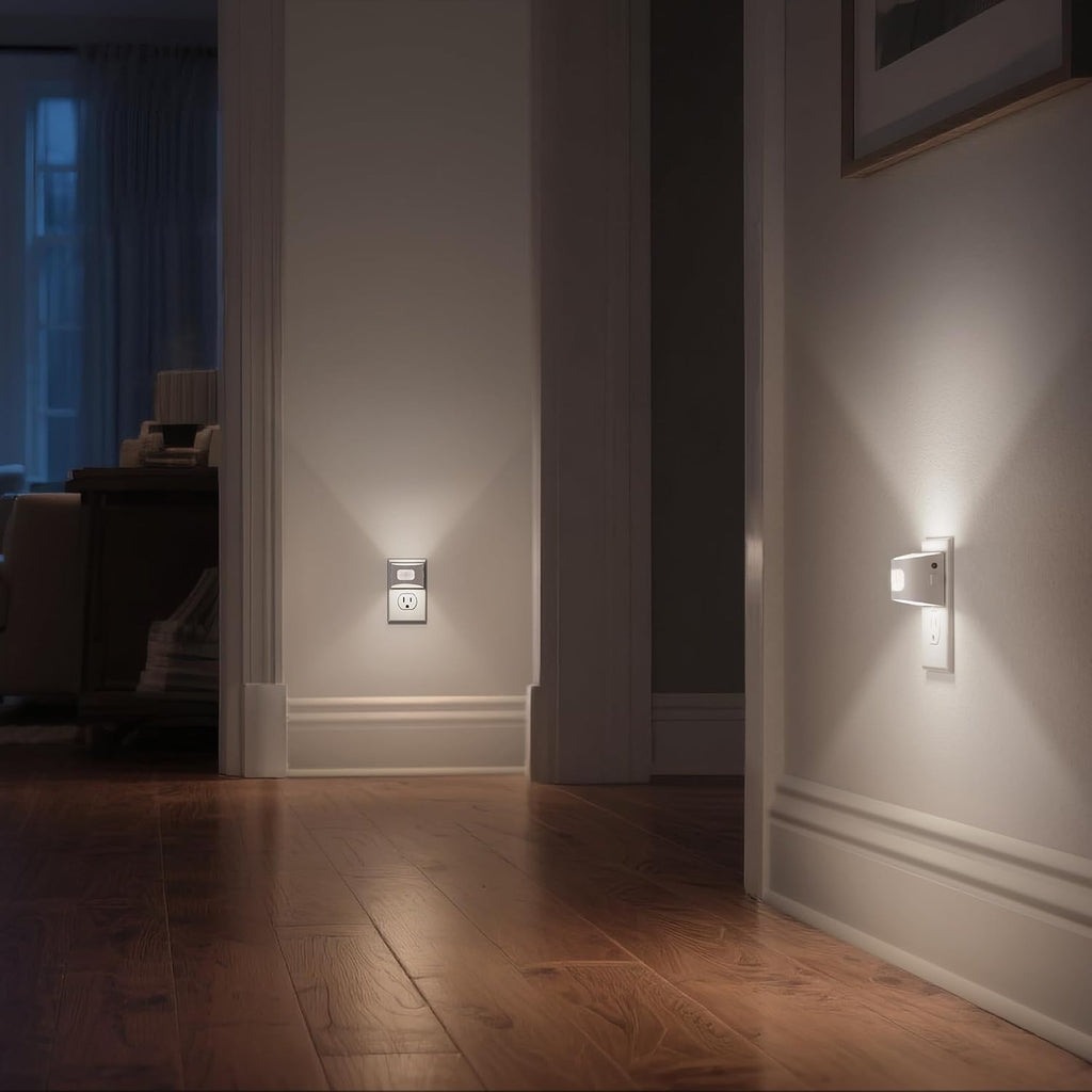 DORESshop LED Night Light[4 Pack], Night Lights Plug into Wall, 3 Mode Plug in Night Light with Motion Sensor, Dusk to Dawn Sensor…