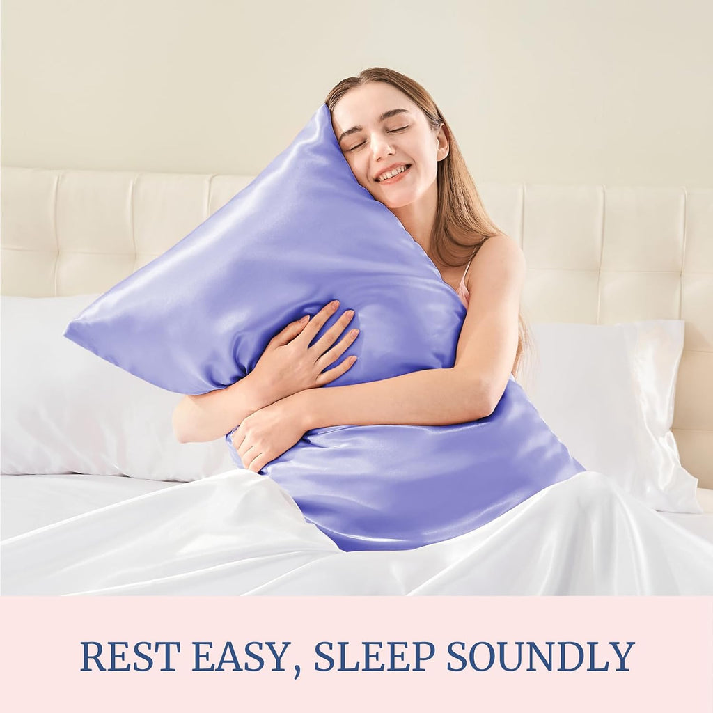 Bedelite Satin Pillowcase for Hair and Skin, Super Soft and Cooling Similar to Silk Pillow Cases 2 Pack with Envelope Closure, Gift for Wom…