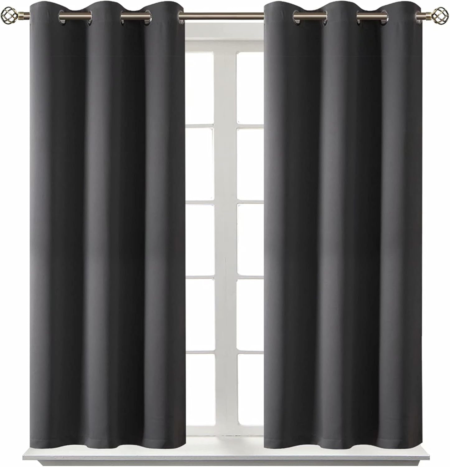 BGment Blackout Curtains for Bedroom - Grommet Thermal Insulated Room Darkening Curtains for Living Room, Set of 2 Panels (38 x 54 Inch, Da…