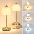 Shenmoyl Set of 2 Tulip Table Lamp with 5000mAh Battery & Touch Control, Cordless Table Lamp with 3 Colors, Dimmable Rechargeable Table…