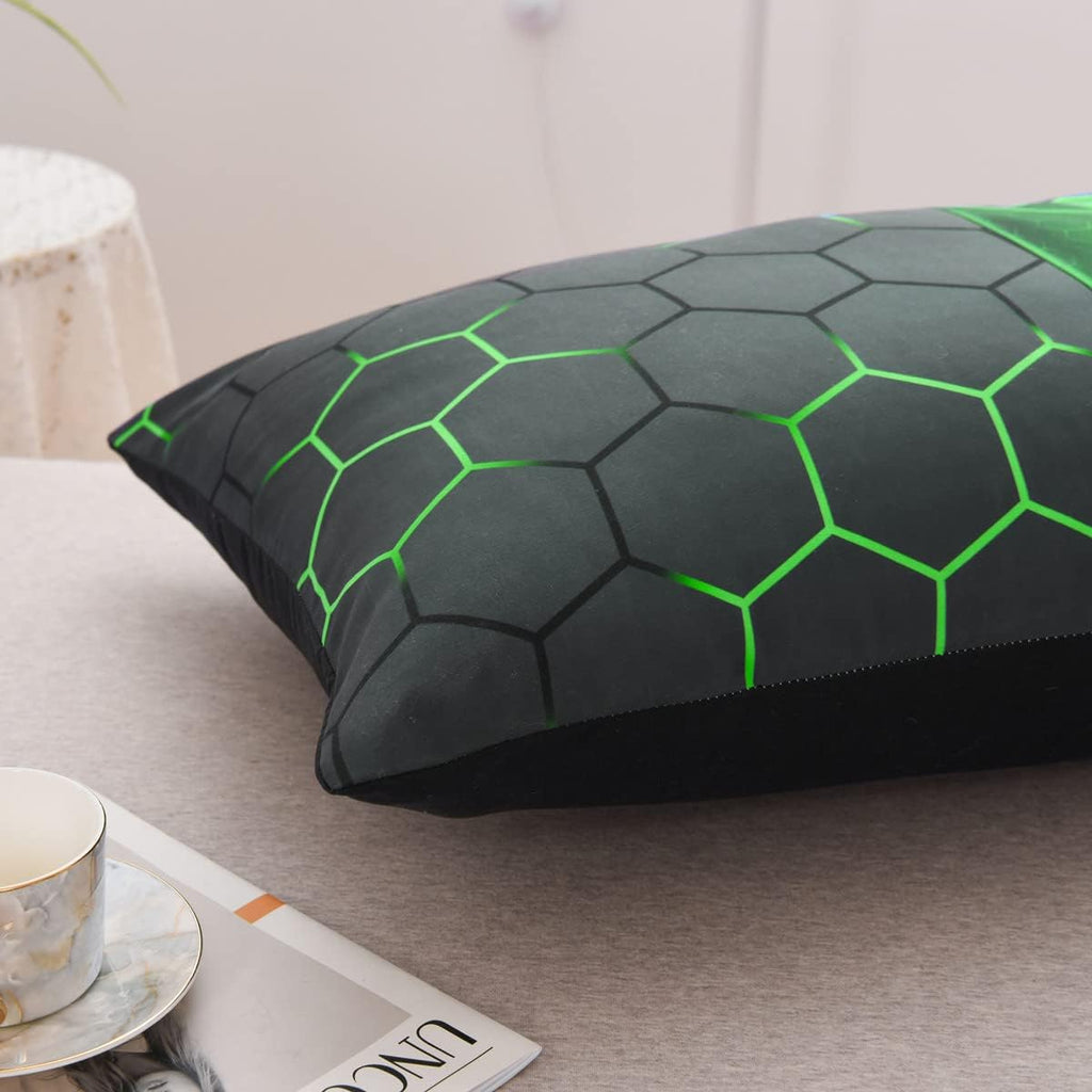 Ntbed Gaming Body Pillow Cover Gamer Microfiber Pillowcase with Envelope Closure for Kids Boys Adults,(20"x54", Green) 54 inches cotton Green