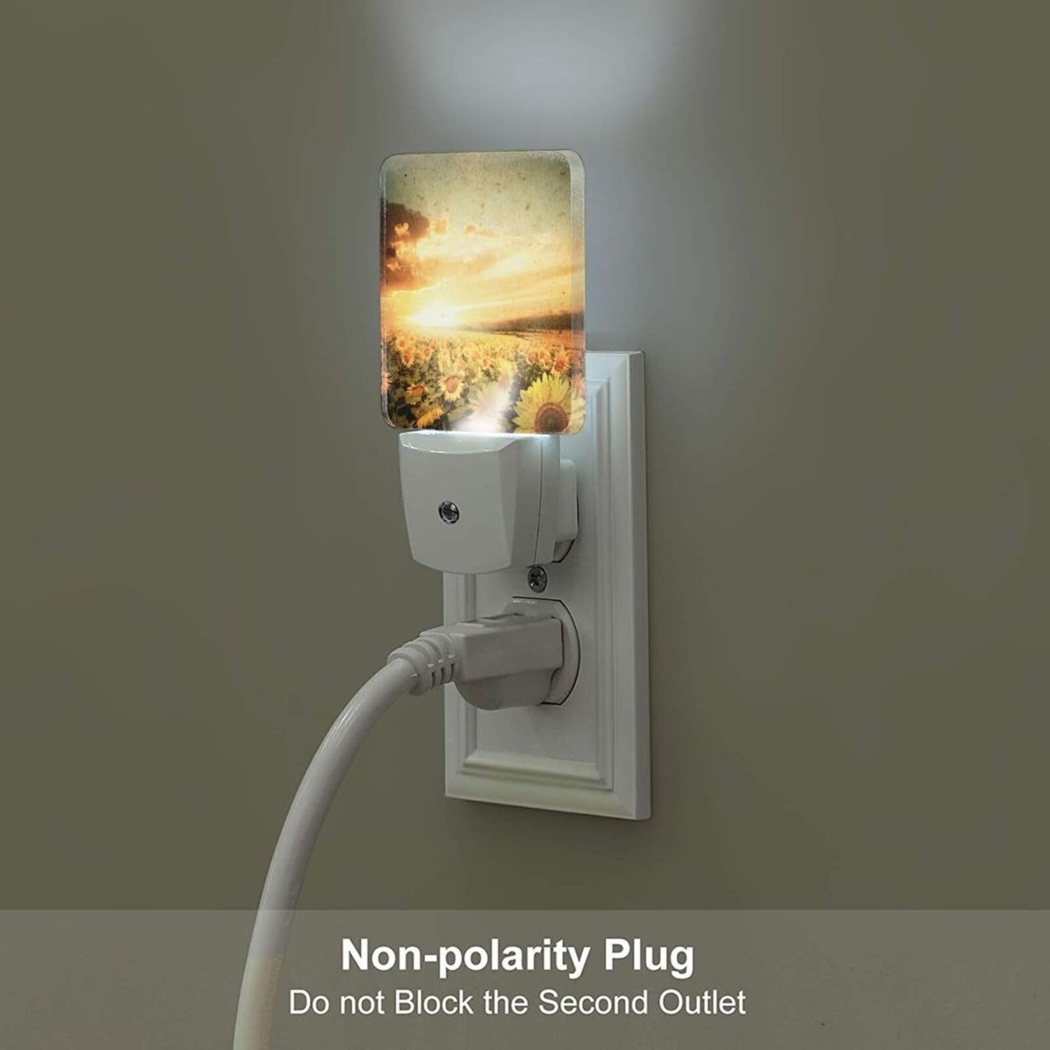 Sunflower Field at Sunset Night Light, Plug Into Wall Decor for Stairway, Hallway, Kitchen, Dusk to Dawn Sensor Nightlights for…