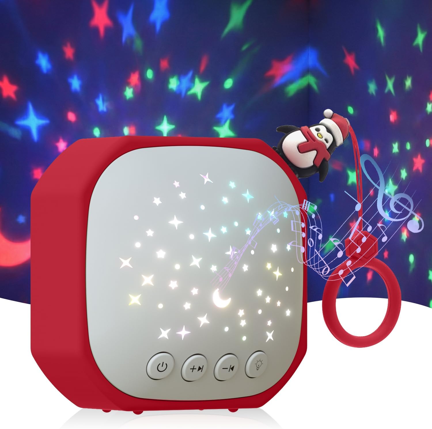 Junificent Portable Sound Machine for Baby Relaxation | White Noise Machine with Star Projector | Calm Soother Music Sound with H…
