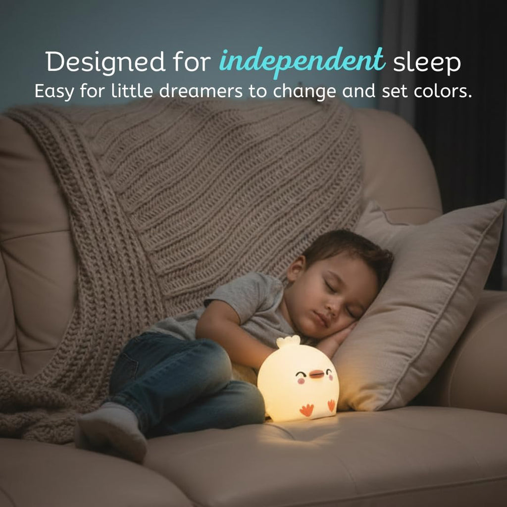 Lumipets Clara the Chick Squishy Silicone Night Light for Kids | Cute Night Light with Remote & Touch Control for Baby & Toddler Bedrooms…