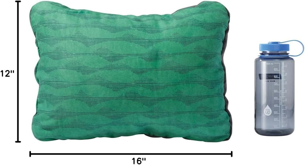 Therm-a-Rest Compressible Camping and Backpacking Pillow, Green Mountains Print, Small