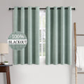 Miulee Linen Texture Curtains for Bedroom Solid 100% Blackout Thermal Insulated Seafoam Green Curtains Grommet Room Darkening Drapes for Li…