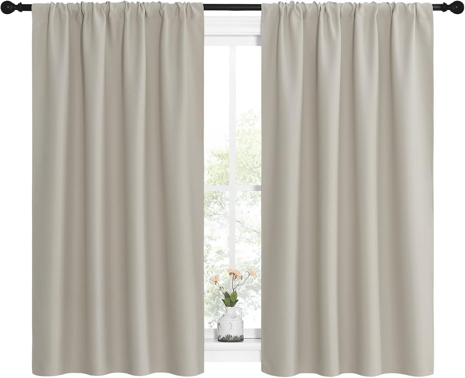 Nicetown Blackout Curtains for Living Curtains, Room Darkening Window Curtain Panels, easy maintenance Solid Thermal Insulated…