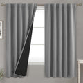 BGment Dove Grey 100% Blackout Curtains 63 Inch Length with Reducing Noise Liner, Rod Pocket and Back Tab Double Layer Full Room…