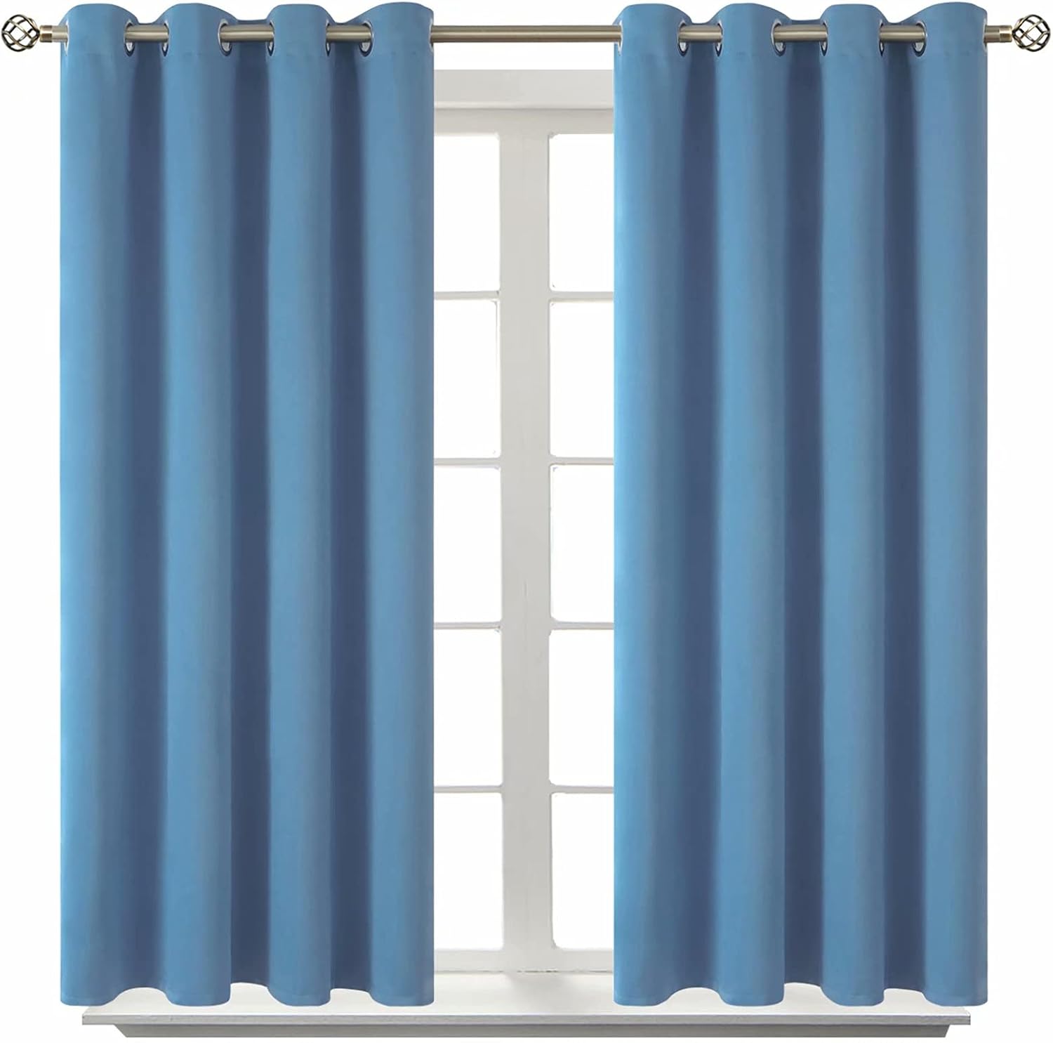BGment Blackout Curtains for Bedroom - Grommet Thermal Insulated Room Darkening Curtains for Living Room, Set of 2 Panels (52 x 45 Inch, Fa…