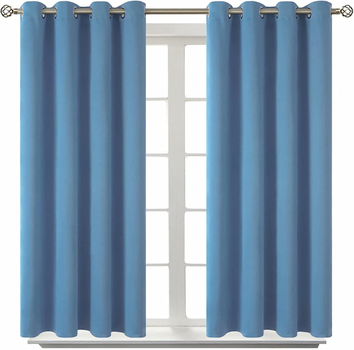BGment Blackout Curtains for Bedroom - Grommet Thermal Insulated Room Darkening Curtains for Living Room, Set of 2 Panels (52 x 54 Inch, Fa…