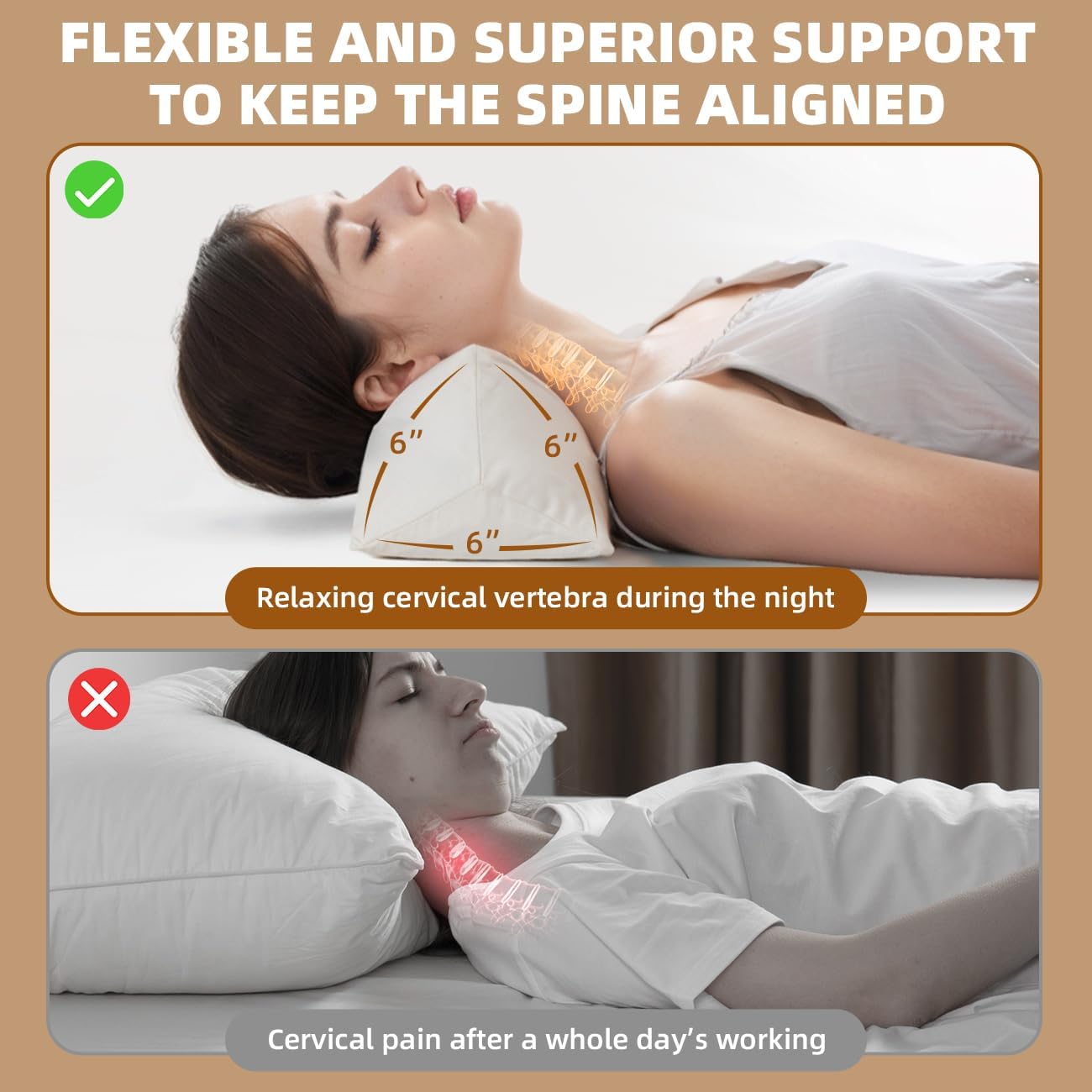 Buckwheat Pillow - Adjustable Buckwheat Neck Pillow(17x6) to Provide Firm Support, Neck Roll Pillow for Side and Back Sleepers, Bolster…