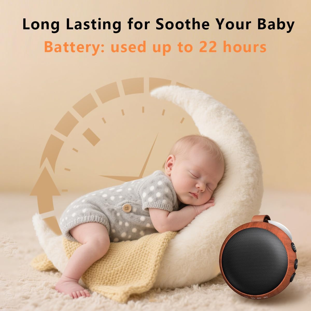 SoundMe Mini White Noise Machine Sound Machine Portable with 32 Volume Levels 30 Soothing Sounds Sleep Soother Rechargeable Travel Sound Th…