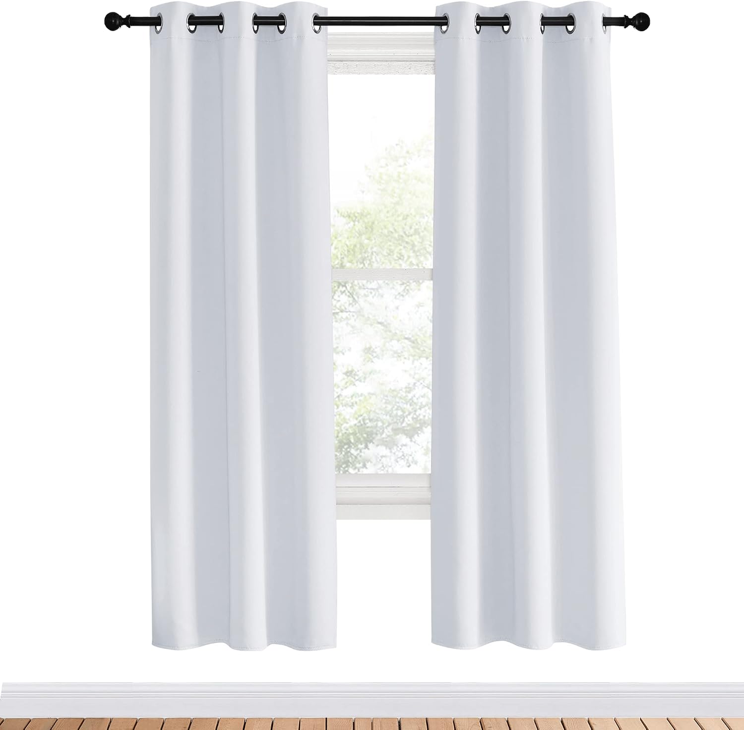 NICETOWN White Room Darkening Draperies and Curtains, Set of 2, 34 by 70 Inch, Home Fashion Energy Saving Grommet Top Room Darkening…