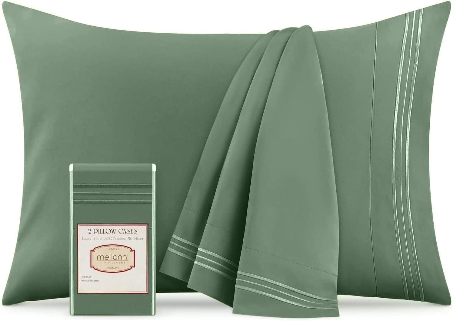 Mellanni Pillow Cases - Luxury, Extra Soft, Cooling Pillow Covers - 2 PC Iconic Collection Pillowcases - Envelope Closure (King 20" x 40",…