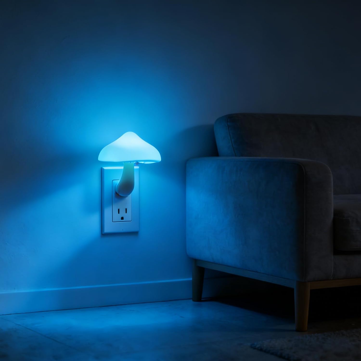AUSAYE 3 Pack Sensor LED Night Light Plug in Lamp 7 Color Changing Mushroom Light Cute Night Lights for Adults Kids NightLight…