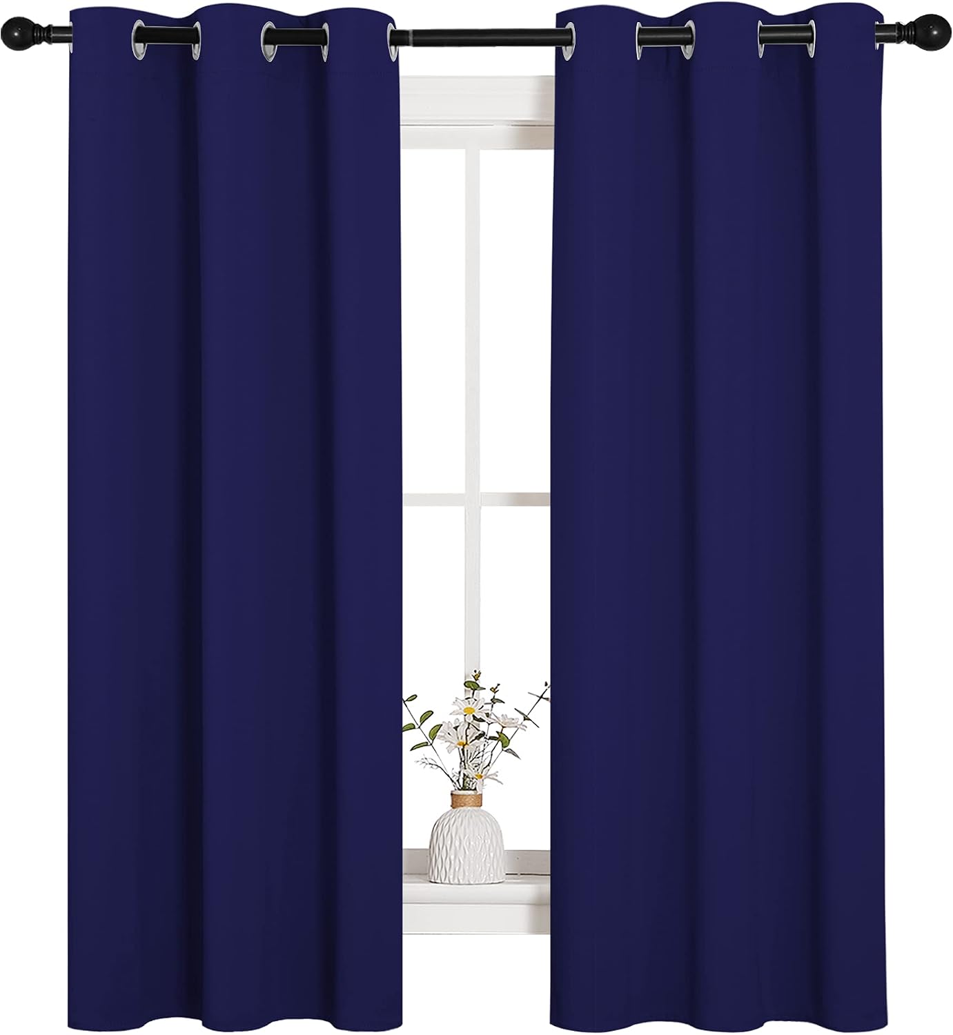 NICETOWN Blackout Draperies Curtains, All Season Thermal Insulated Solid Grommet Top Blackout Curtains/Drapes for Kid's Room (Royal Blue…