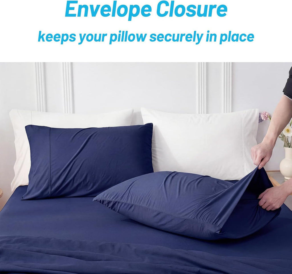 CozyBliss Cozy Bliss 2pcs Cooling Pillow Cases Set for Hot Sleepers & Night Sweats, Q-Max 0.5 Silky Wrinkle-Free Pillow Covers with Envelop…
