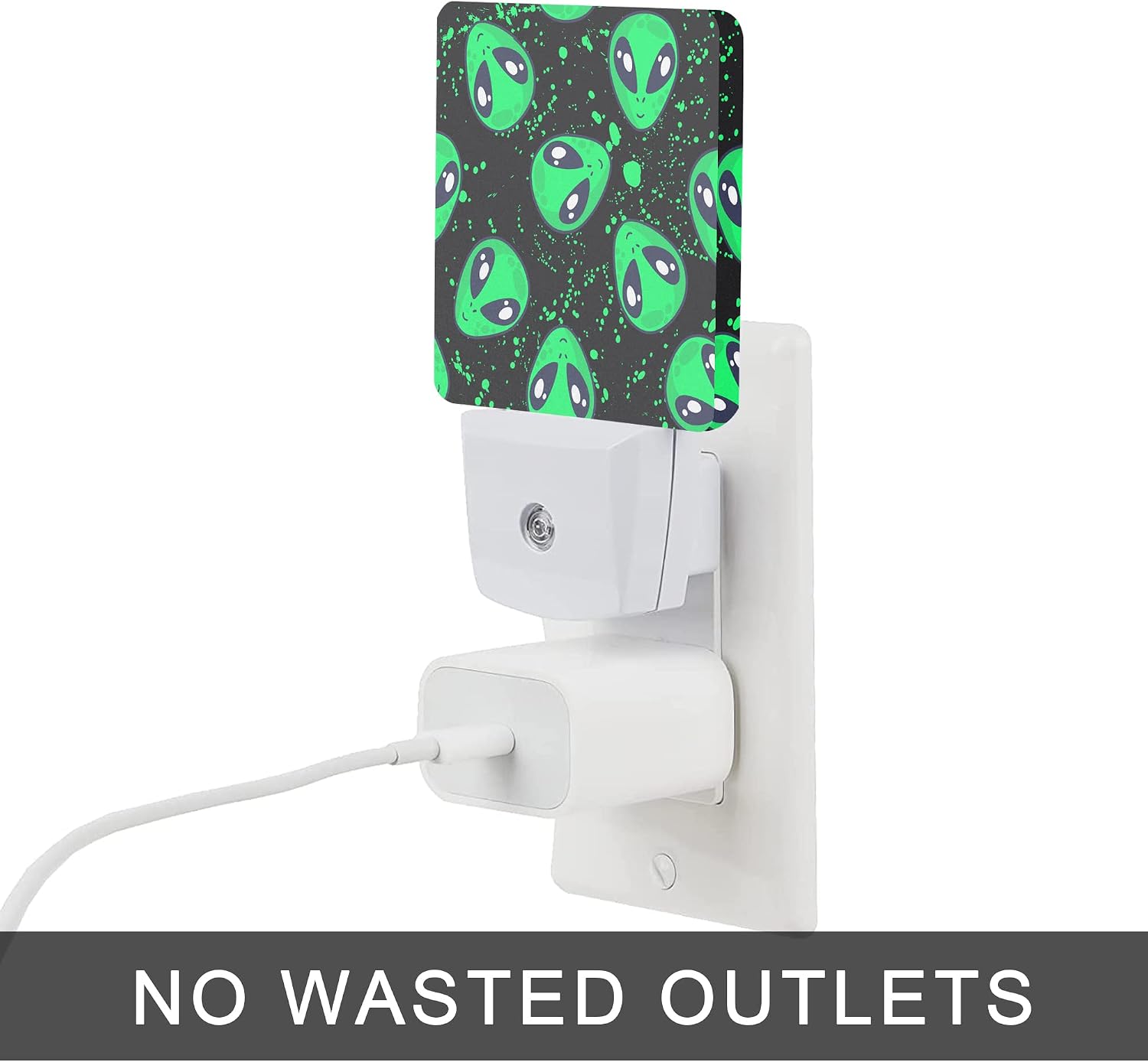 Alien Night Light, Green Aliens Plug-in Night Lights with Dusk-to-Dawn Sensor for Bedroom, Bathroom and Living Room 0.5W Sleep Friendly…