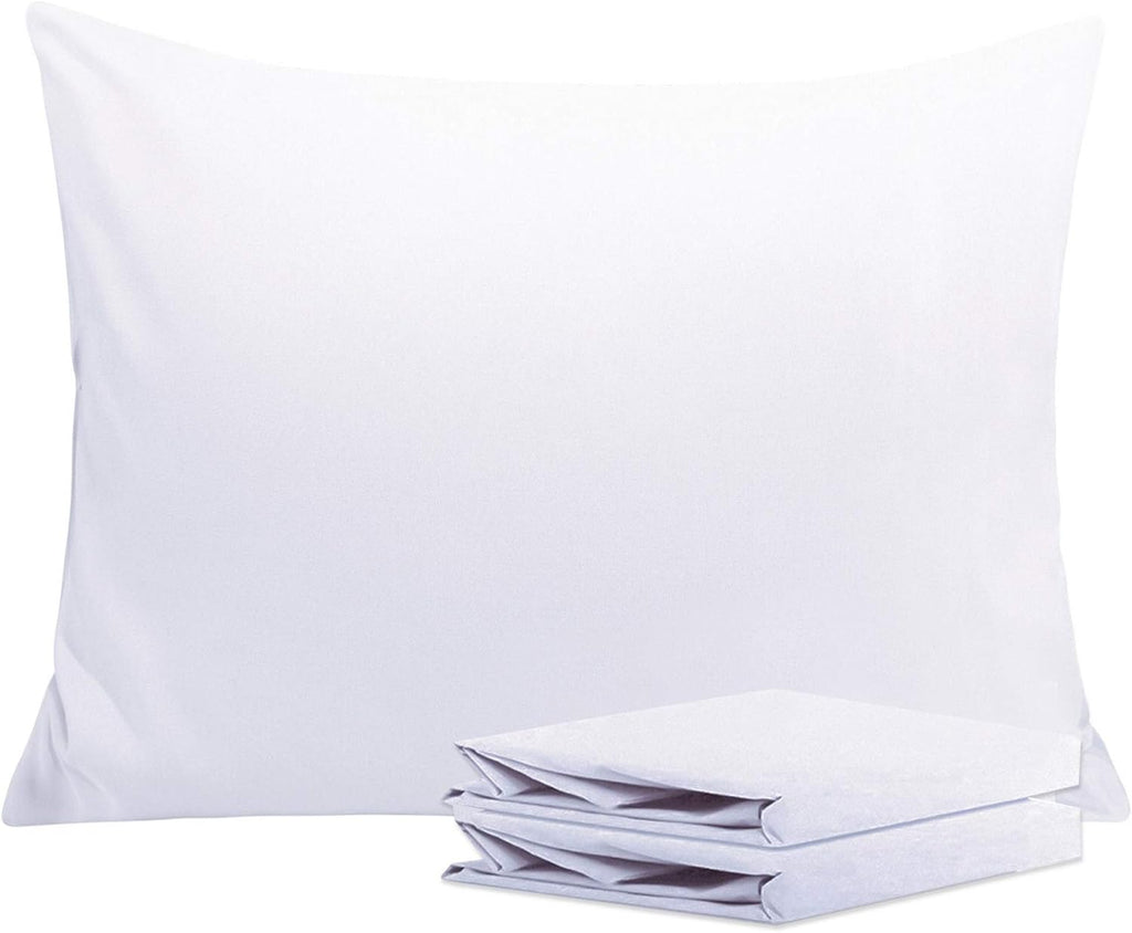 Ntbay Standard Pillowcase Set - 2 Pack Brushed Microfiber 20x26 Pillowcases - Soft, Wrinkle-Free, Fade-Resistant, Stain-Resistant, White Pi…