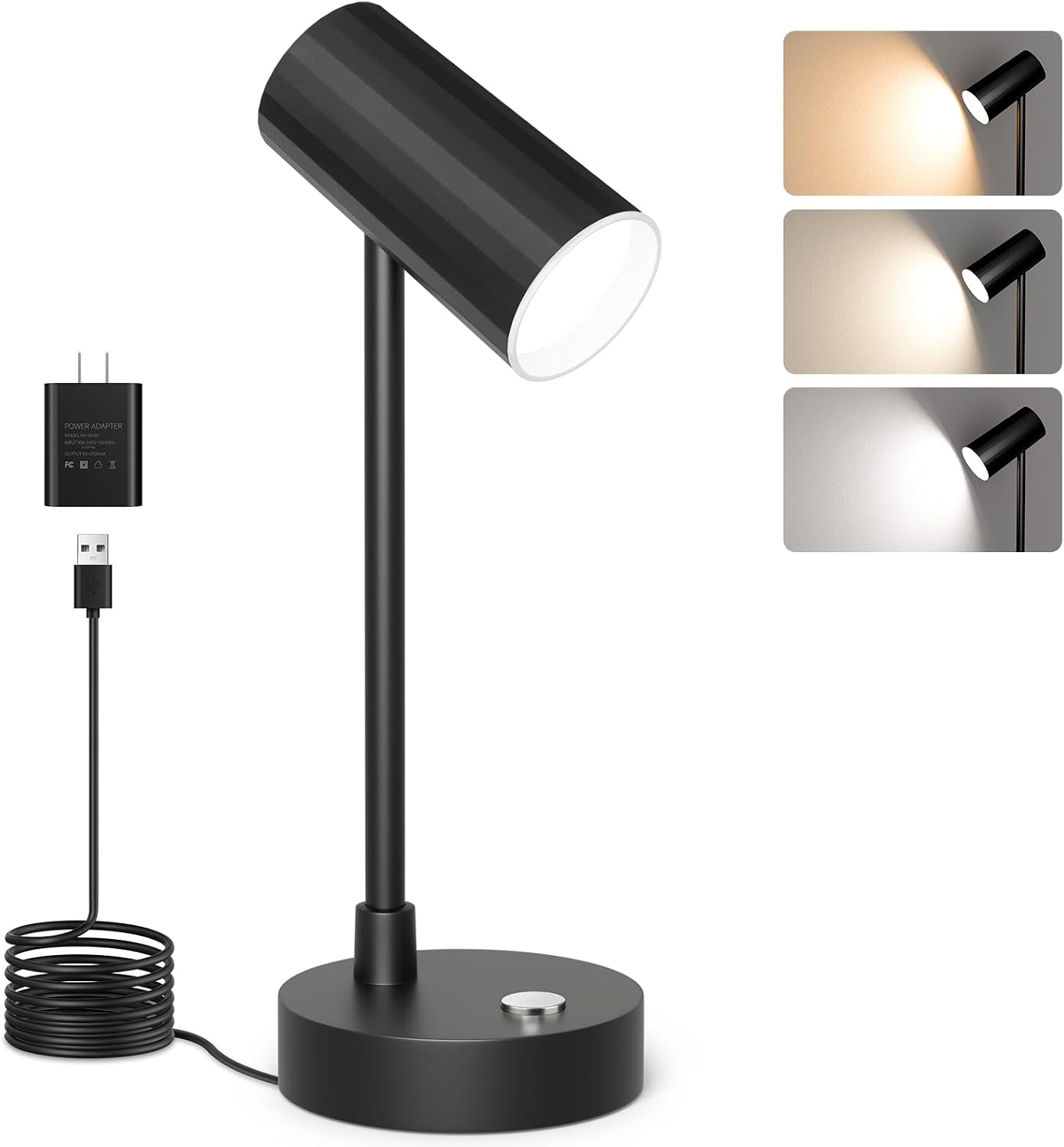 ShineTech LED Desk Lamp for Home Office, Dimmable Table Lamp with 3 Color Modes & Adjustable Brightness, USB-C Port, Touch Control…