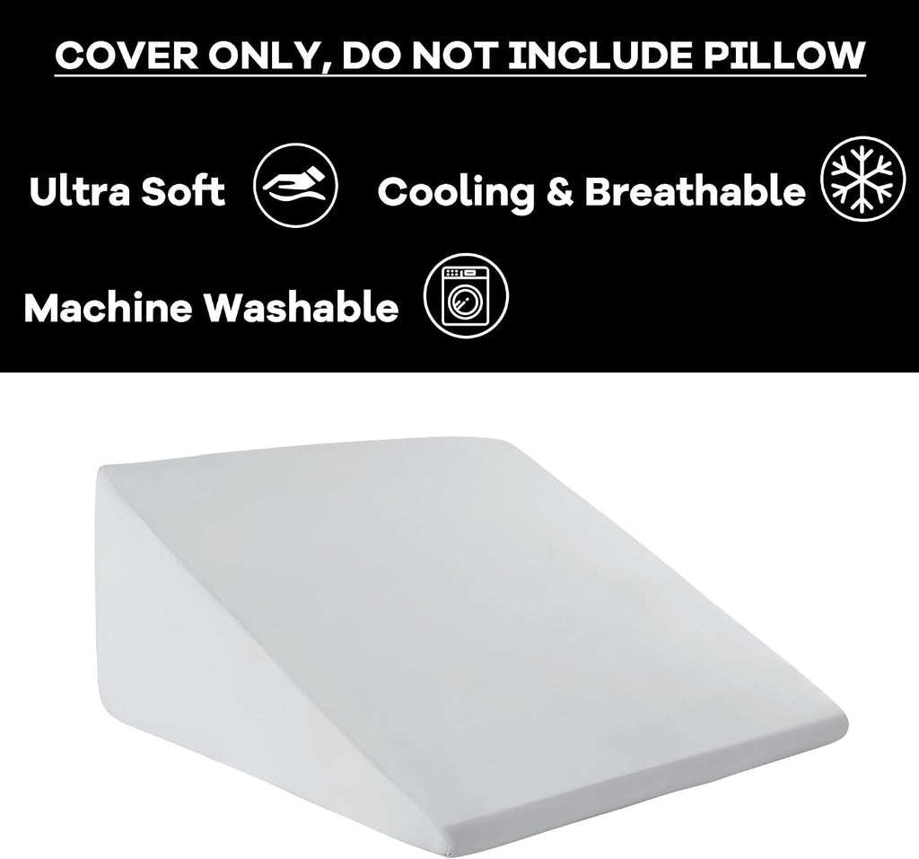 HOMBYS Cooling Bed Wedge Pillow Cover Q-max 0.4 Cool Pillowcases Super Soft & Skin-Friendly with Zipper Design, Removable & Machine…