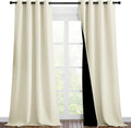 Nicetown Thermal Insulated 100% Blackout Curtains, Noise Reducing Performance Drapes with Black Lining, Full Light Blocking Drapery Panels…