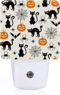 Halloween Black Cat Night Light, Plug Into Wall for Boys Girls Bedroom Decorative Square Night Light Lamp 0.5w Sleep Friendly
