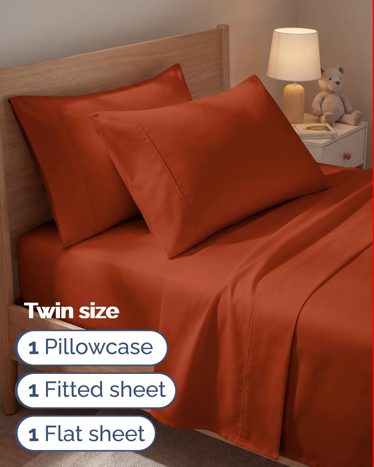 Twin 4 Piece Sheet Set - Comfy, Breathable & Cooling - Hotel Luxury Bedding for Women, Men, Kids, Teens & Children - 1 Flat & 1 Fitted…
