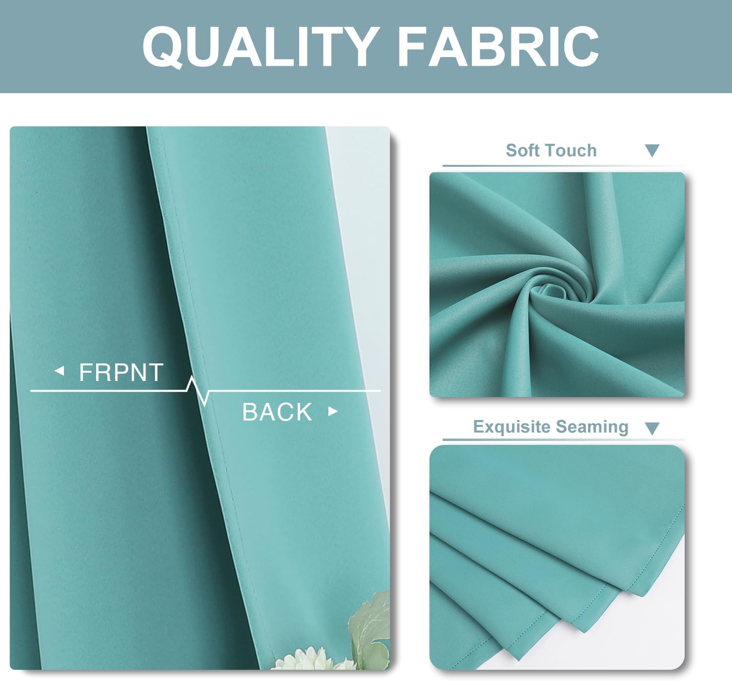 ChrisDowa Blackout Curtains 80 Inches Long for Doorways and Closets, Thermal Insulated Temporary Room Dividers (1 Panel, Aqua, 52 x 80 Inch…