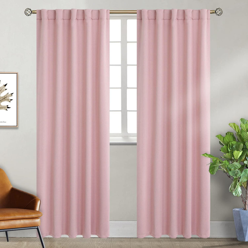 BGment Rod Pocket and Back Tab Curtains for Bedroom - Thermal Insulated Room Darkening Curtains for Living Room, 2 Window Curtain Panels (4…