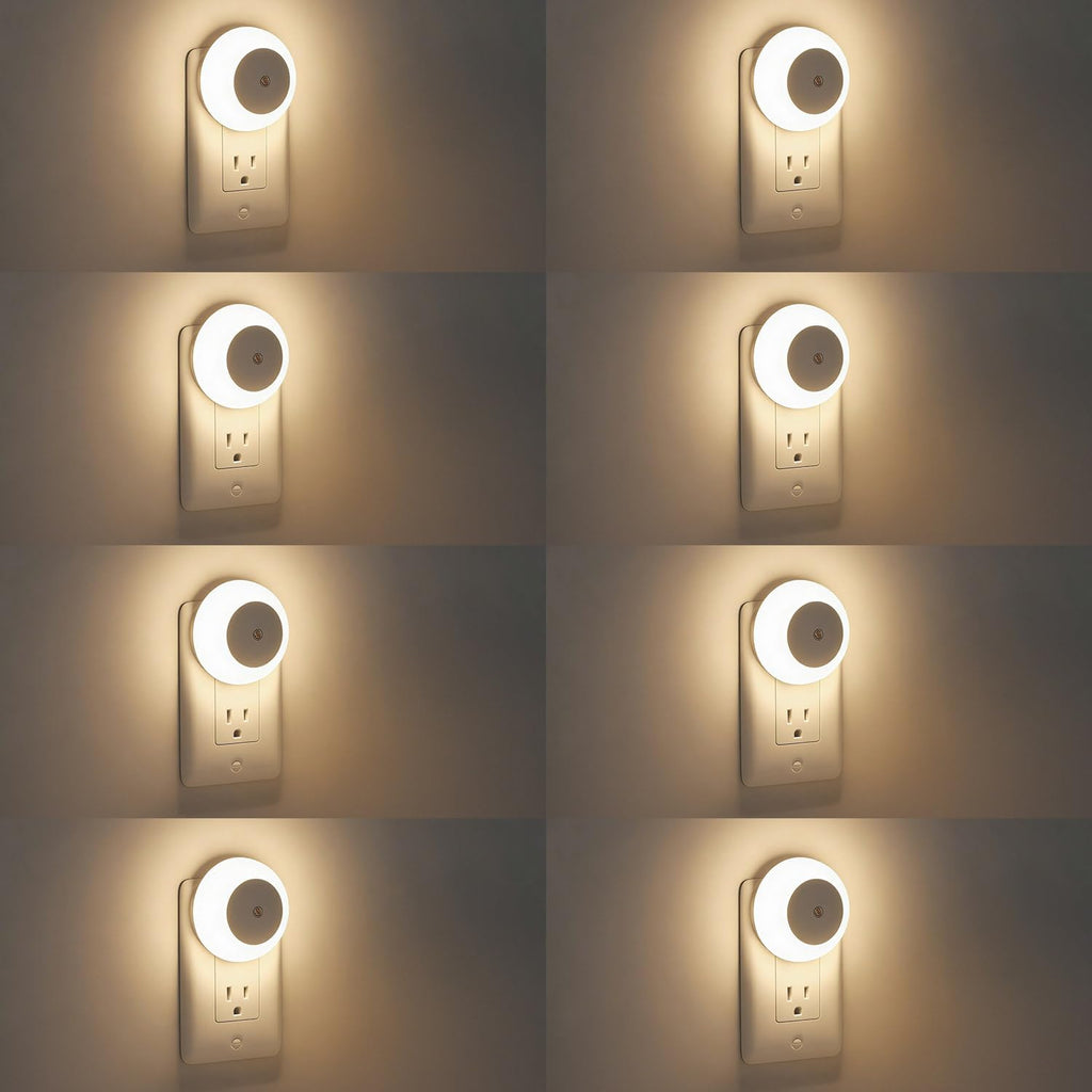 fesnne Night Light, Night Lights Plug into Wall, Dusk to Dawn Sensor Warm White Led Night Light 0.5W, 8 Pack Nightlight for Adults…