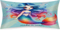 Satin Pillowcase for Hair and Skin Rainbow Mermaid Girls Soft Silk Pillow Case with Envelope Closure Cooling Pillow Cases Slip King Size…