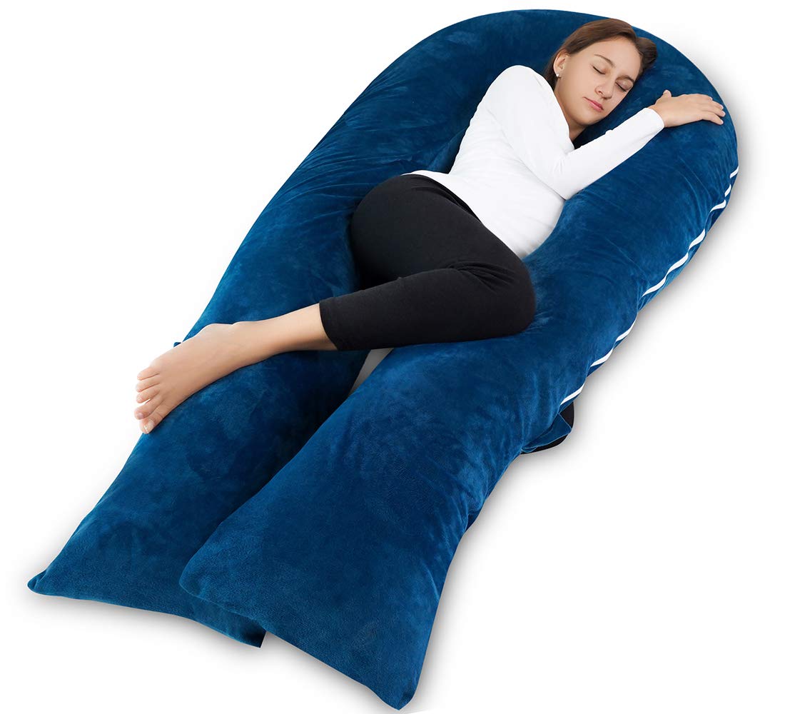 Meiz Pregnancy Pillow, Pregnancy Body Pillow, Pregnancy Pillows for Sleeping, 65" Maternity Body Pillow for Pregnant Women with Velvet Cove…