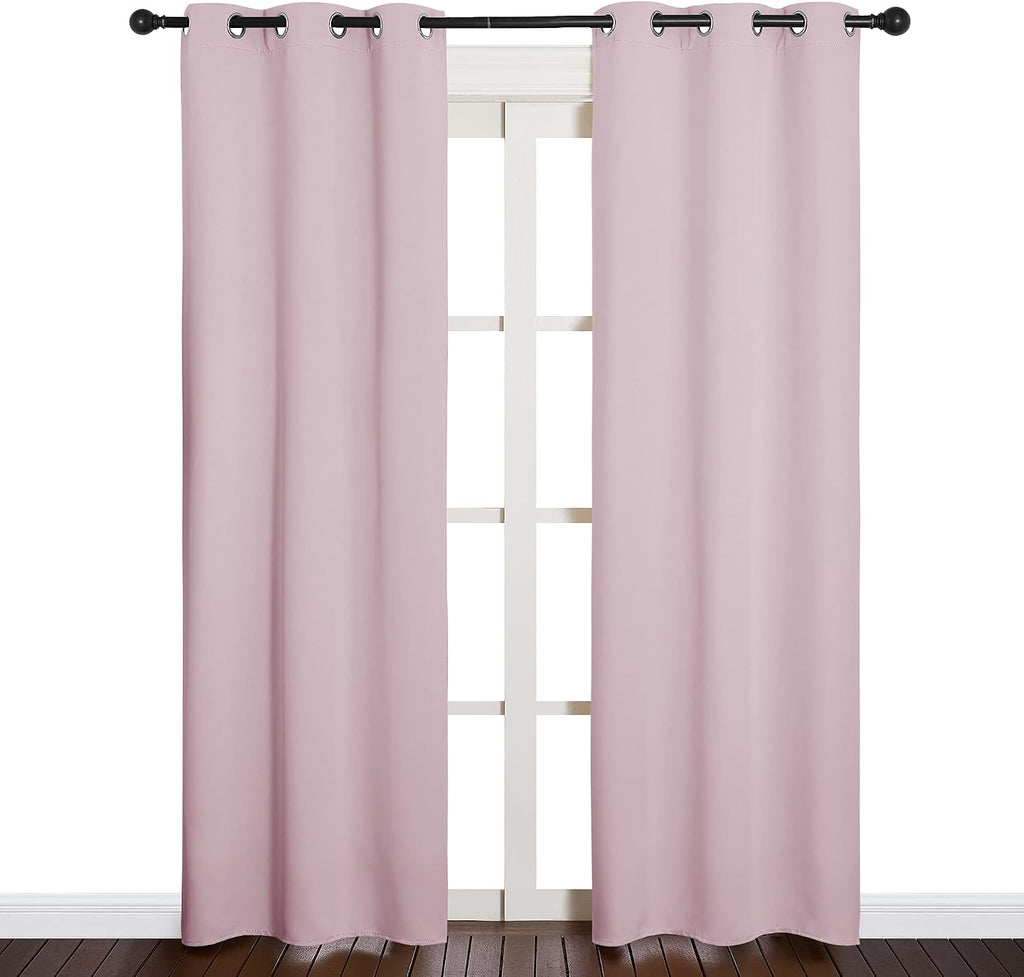NICETOWN Blackout Draperies Curtains for Girls Room, Nursery Essential Thermal Insulated Grommet Top Blackout Panels (Lavender Pink, 1…