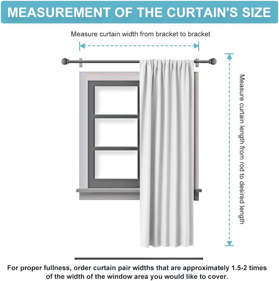 Rybhome RYB HOME Curtains for Bedroom Living Room 72 inches Long, Thermal Insulated Privacy Rod Pocket Drapes for Nursery Office Home Theat…