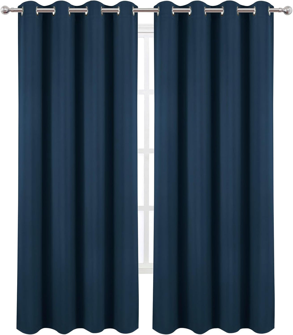 Lemomo Blackout Curtains 52 x 120 Inch Long Navy Blue Curtains Set of 2 Panels Room Darkening Curtains for Bedroom and Living Room 120 Inch…