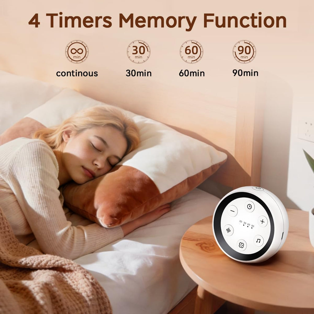 Battery Sound Machine Small White Noise Machine for Baby Kids Adult with 32 Volume Levels 32 Soothing Sounds Sleep Brown Noise Machine…