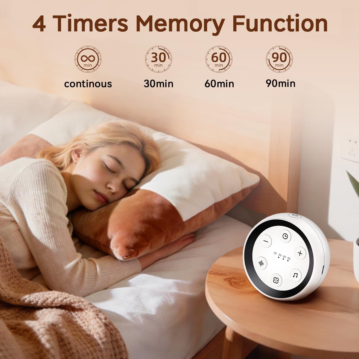 Battery Sound Machine Small White Noise Machine for Baby Kids Adult with 32 Volume Levels 32 Soothing Sounds Sleep Brown Noise Machine…