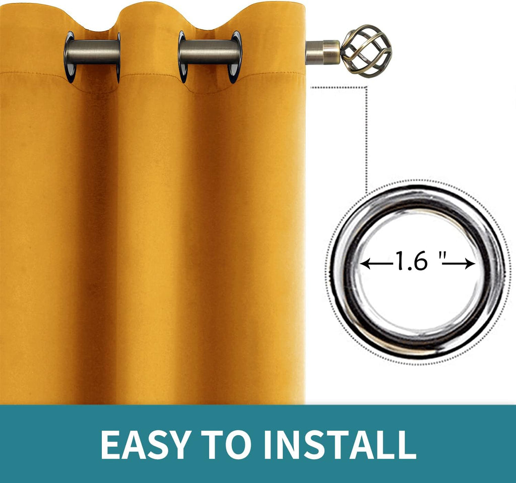 BGment Room Darkening Curtains 63 Inches Long - Grommet Thermal Insulated Drapes Window Treatment Curtains for Bedroom, 2 Panels, 42 x 63 I…